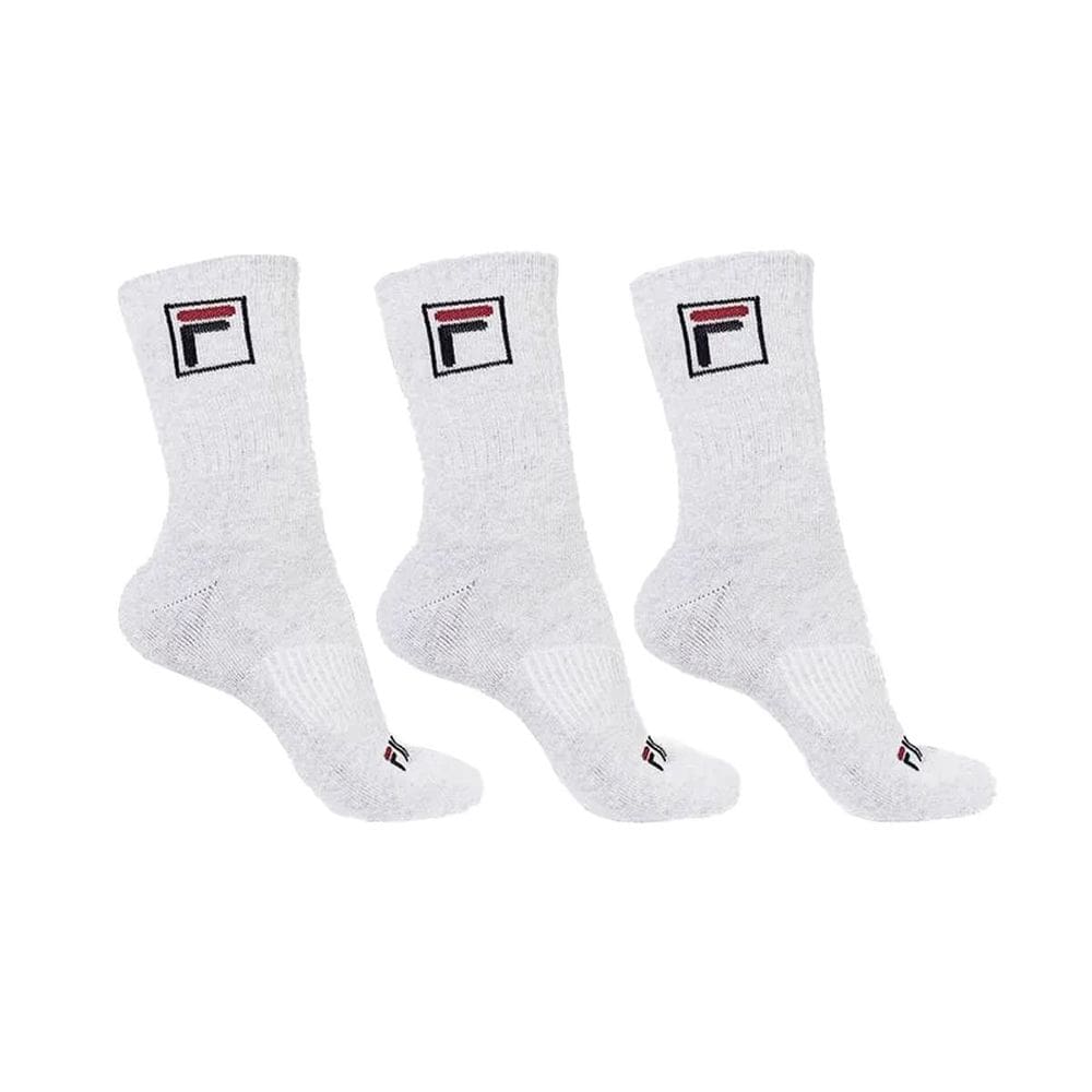 Meia Fila F-Box Cano Alto Branca - 3 Pares