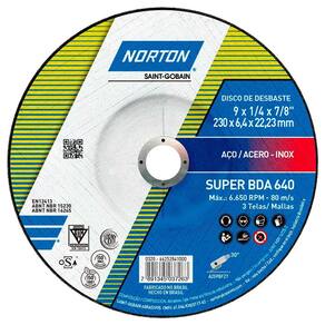 Disco de Desbaste 9" (230mm) Norton Super BDA640