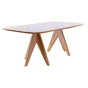 Mesa de Jantar Madeira Maciça com Vidro 1,40x0,90m - Safira - Harmonia Salas
