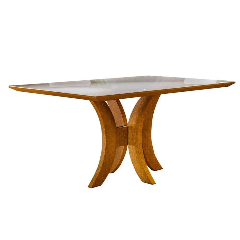 Mesa de Jantar Moderna com Vidro 1,20x0,90m - Rubi - Harmonia Salas