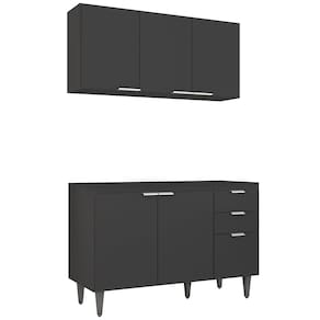 Armário de Cozinha CP01 Para Pia 120cm Pérola Z34 Preto - Mpozenato
