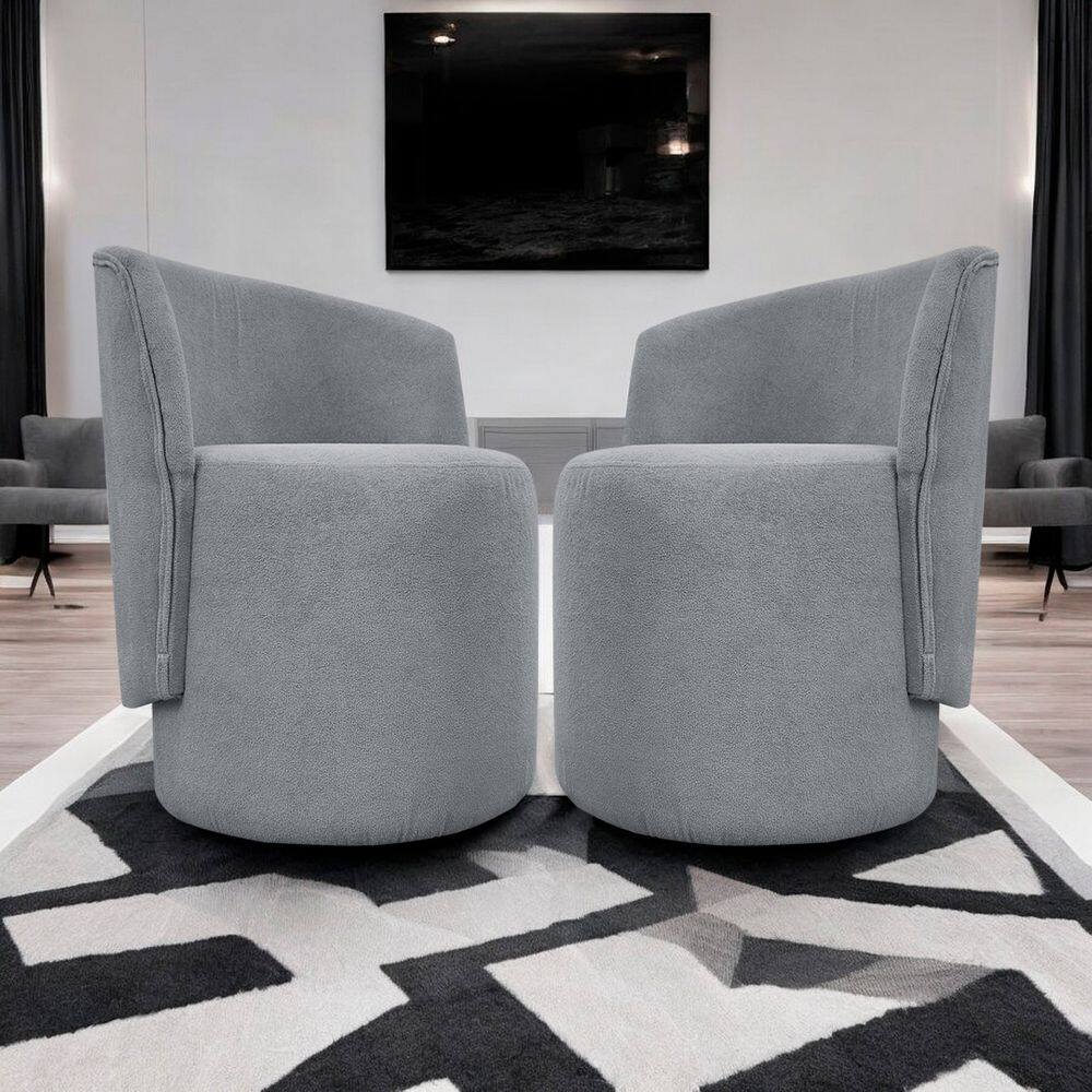 Kit 2 Poltronas Decorativa Luxo Para Sala Recepção Escritório Aura Bouclé Premium