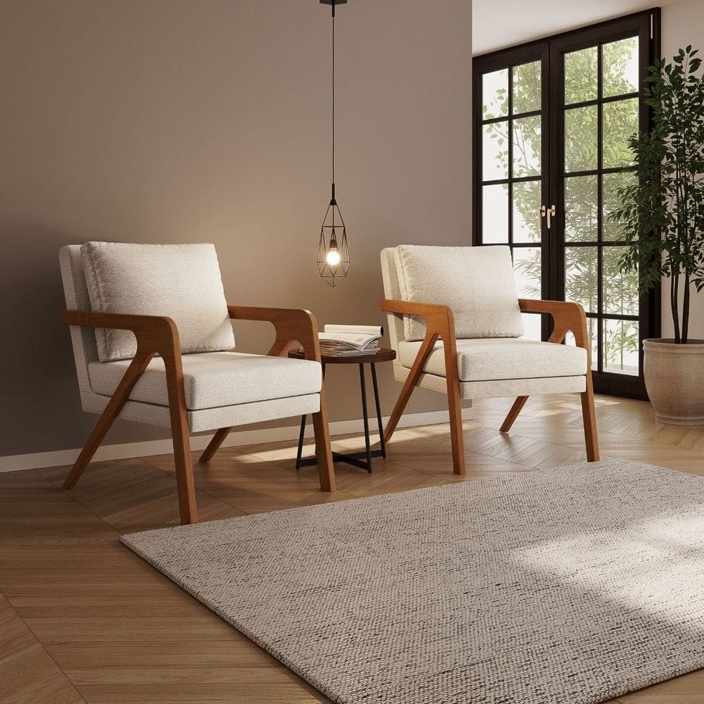 Kit 2 Poltrona Decorativa Moderna Para Sala Escritório Siena
