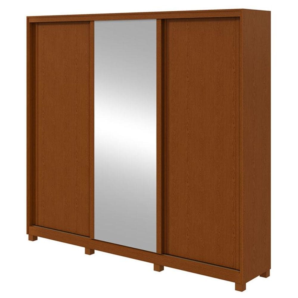 Guarda Roupa Casal Forma 230 3 Portas Frassino Off White Flex com Espelho Glass e Pés – Lopas