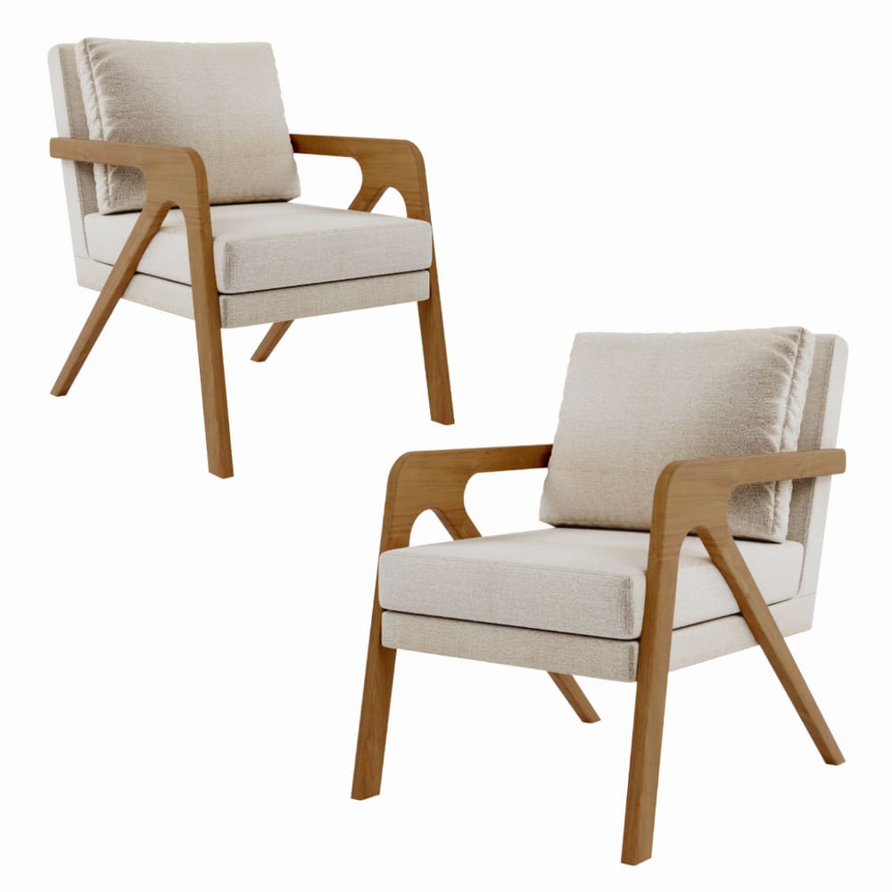 Kit 2 Poltrona Decorativa Sala de Estar Escritório Mona