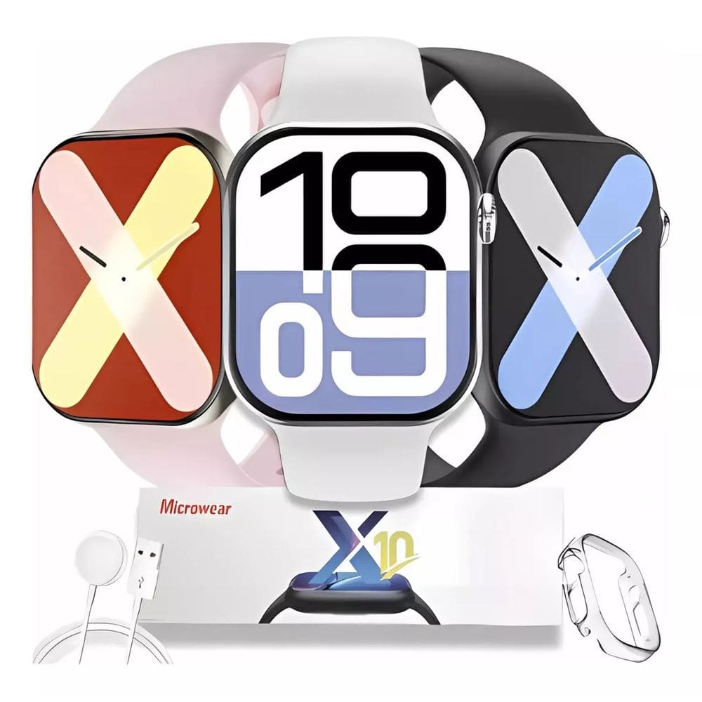 Smartwatch S10 Lançamento 2025 Série 10 X Microwear NFC tela 47m Amoled 120Hz MicroOs 10