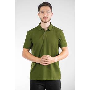 Polo Masculina Piquet Básica Lisa Verde Hunter