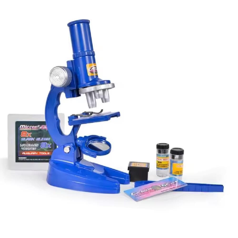 Microscopio De Mesa E Laboratorio Com Ampliação Ate 450X Led Light E Kit De Acessorios Escolar Completo