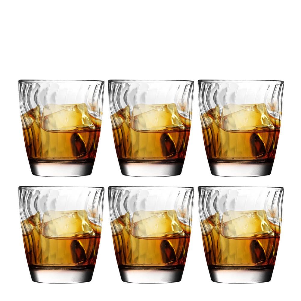 Kit Copo Rocks Wave de Vidro 6pcs, 385ml - Ruvolo