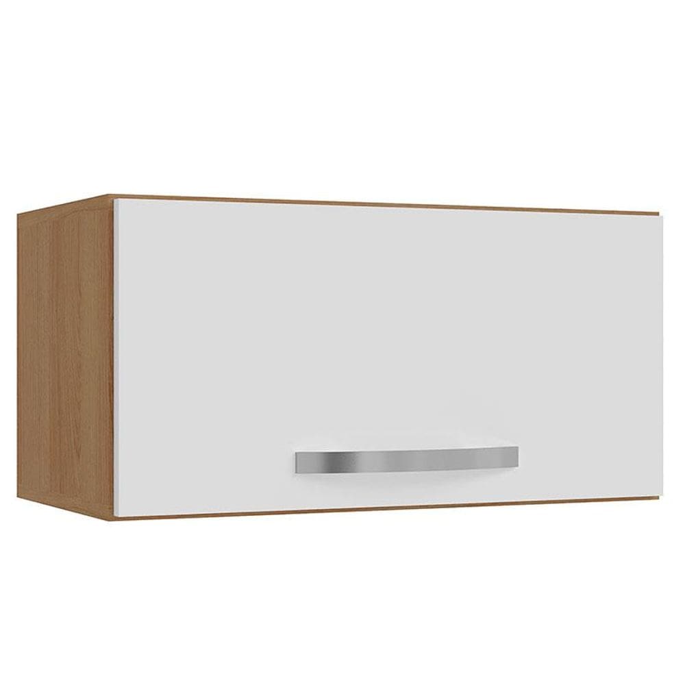Armário Aéreo de Cozinha 1 Porta Amêndoa Branco - AJL