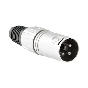 Conector XLR HX001M Macho 3 Pólos Niquelado Prata - AC3084U