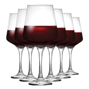 Taças Square Vinho, Taças de Vidro 6pcs, 390ml - Ruvolo