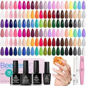 Conjunto de esmaltes de gel para unhas Beetles, 60 cores com base e camada superior, 70 unidades
