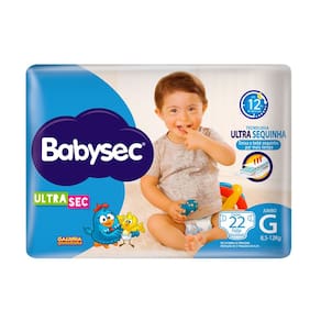 Fralda Babysec Ultrasec Tamanho G Pacote Jumbo 22 Unidades Descartáveis