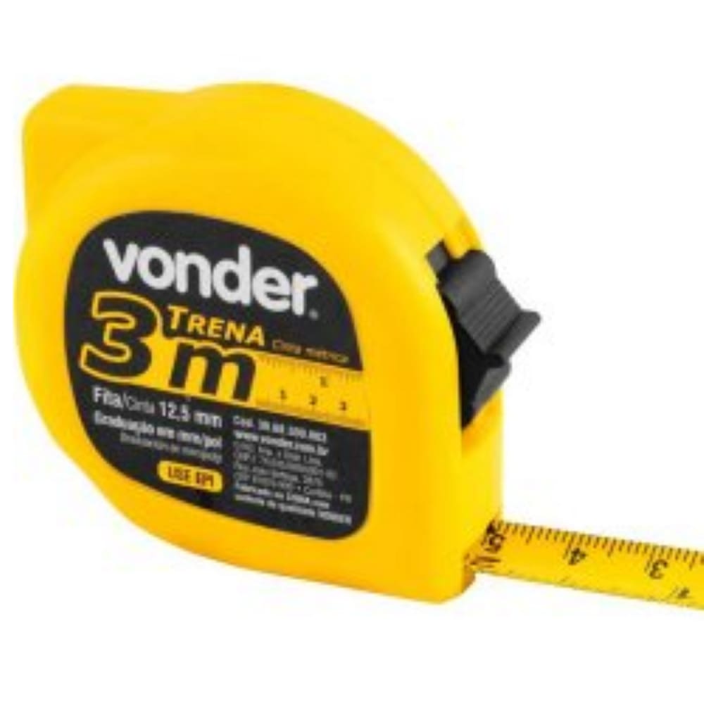 Trena curta de aço 3 m x 12,5 mm VONDER