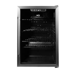 Cervejeira Expositor Vertical HQ Vidro Duplo 125 Litros Preta E Inox HQ-125CEVPV 110V