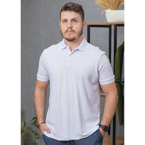 Polo Masculina Piquet Básica Lisa Branca
