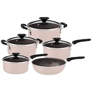 Jogo de Panelas Tramontina 5 pçs  Tunis em Alumínio com Revestimento Interno Cerâmico e Externo Siliconado Mediterrâneo com Fundo de Indução