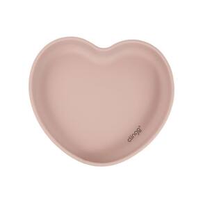 Prato De Silicone Coração Rosa Com Ventosa e Design Seguro