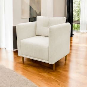 Poltrona Decorativa Luxo Para Sala Recepção Consultório Aviv Linho Premium