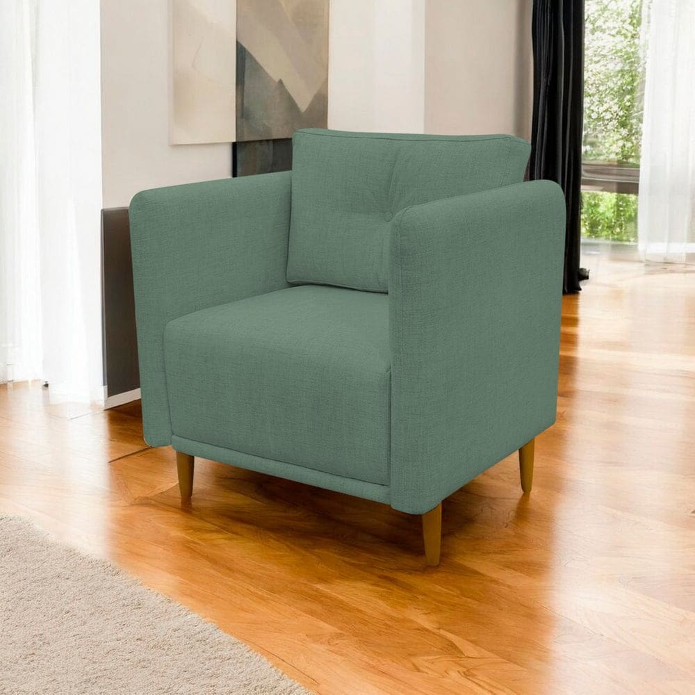 Poltrona Decorativa Luxo Para Sala Escritório Consultório Recepção Aviv Linho Premium