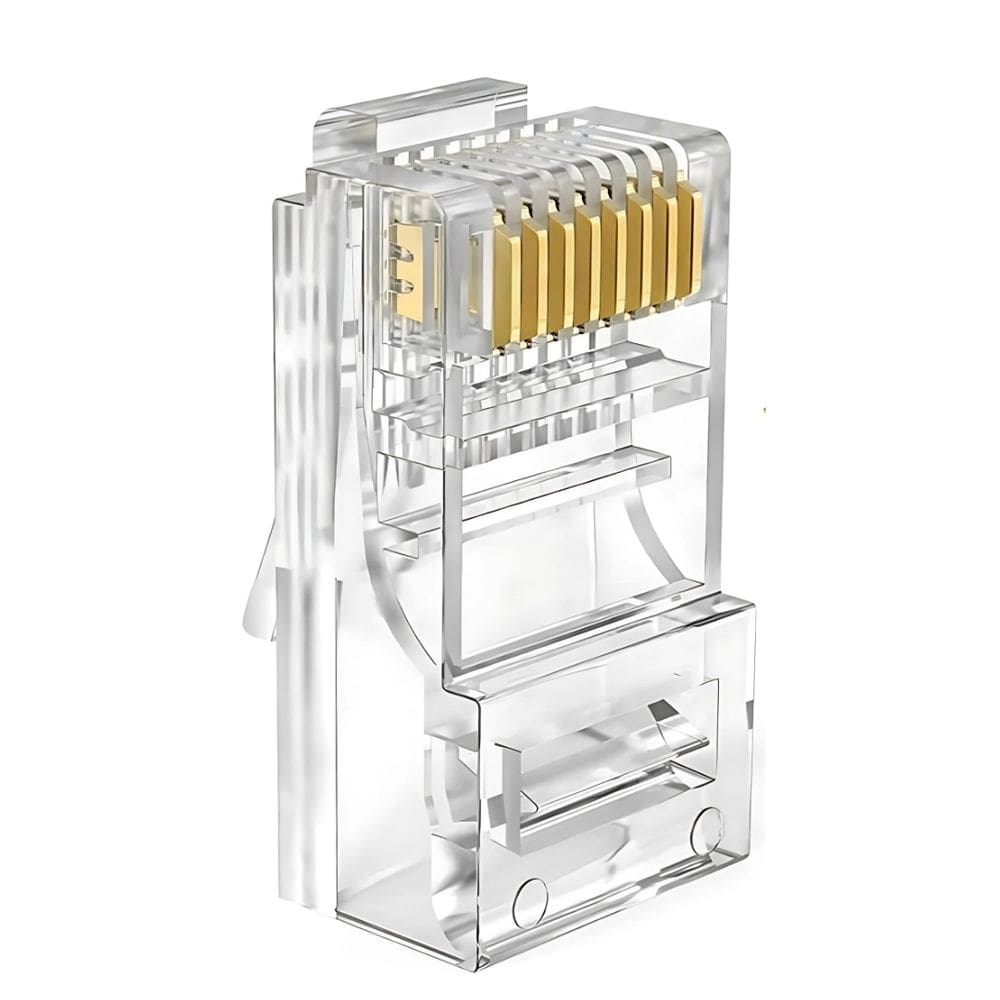 Conector Cristal RJ45 Cat5e/Cat6e EZ Exbom Vazado, CONT-RJ45V1K, 8P8C - Unidade