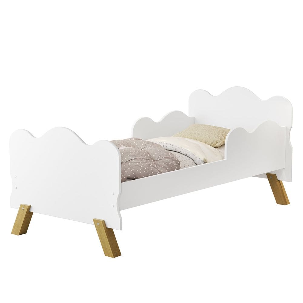 Mini Cama Infantil 148x68cm Proteção Lateral Vivi Branca Z53 - Mpozenato