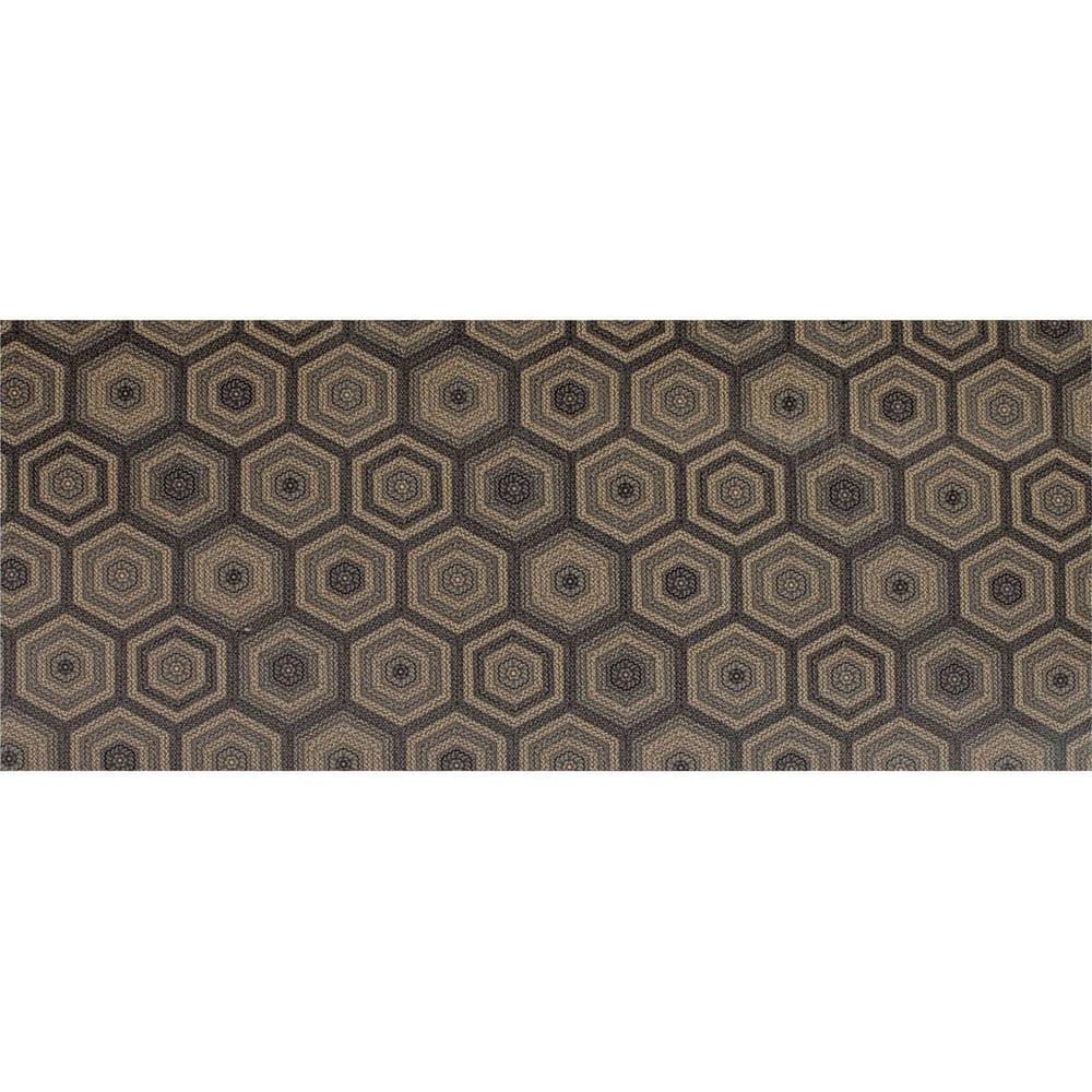 Passadeira Flex 60cm x 180cm Hexa Cinza Kapazi
