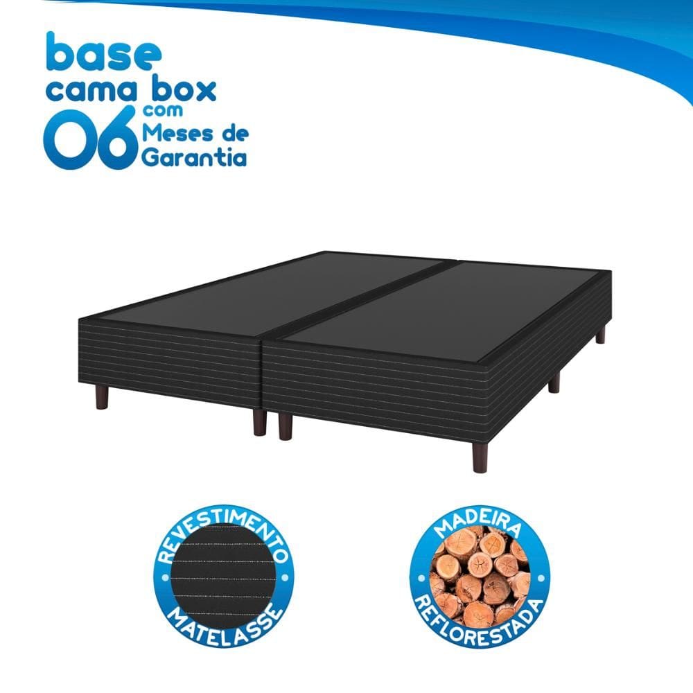 Base Cama Box para Colchão Casal King 193x203cm Extra Sleep Umaflex