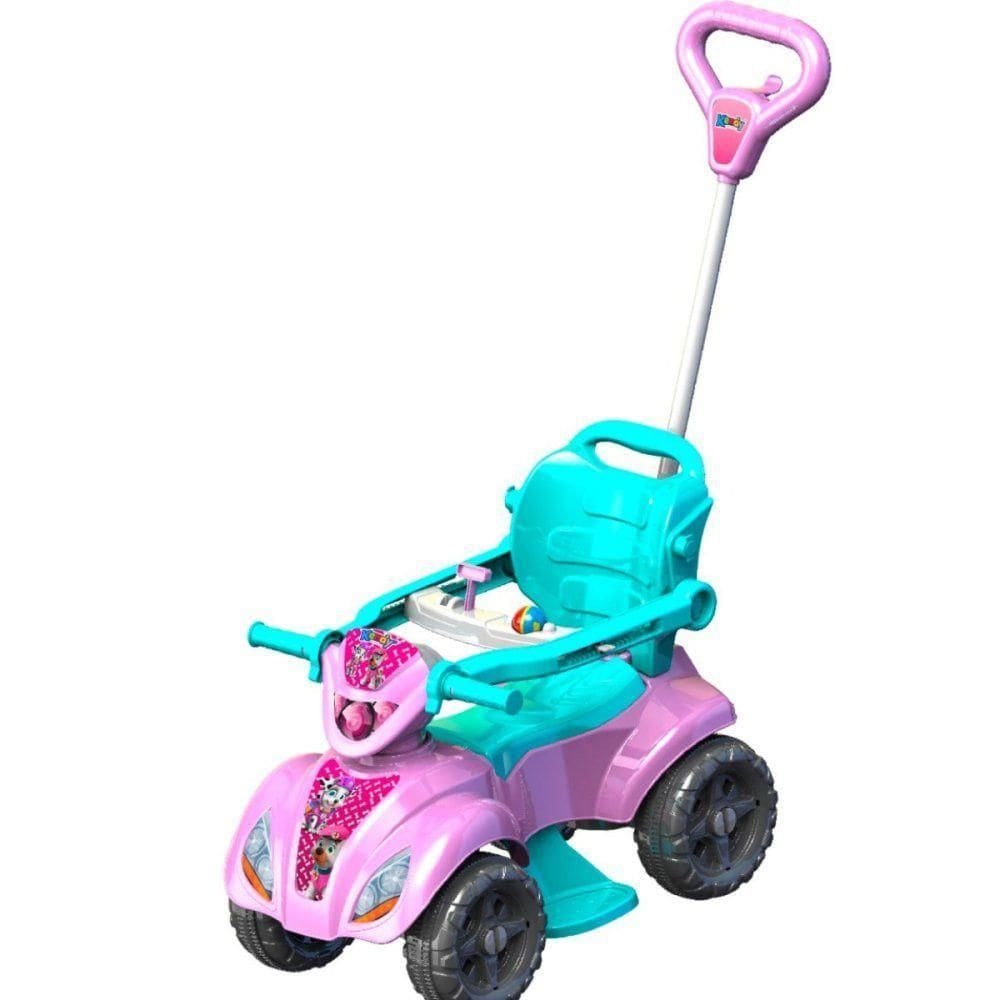Carrinho De Passeio Quadriciclo Baby Diversão E Segurança Para Seu Filho Modelo Dog Menina Cor Rosa