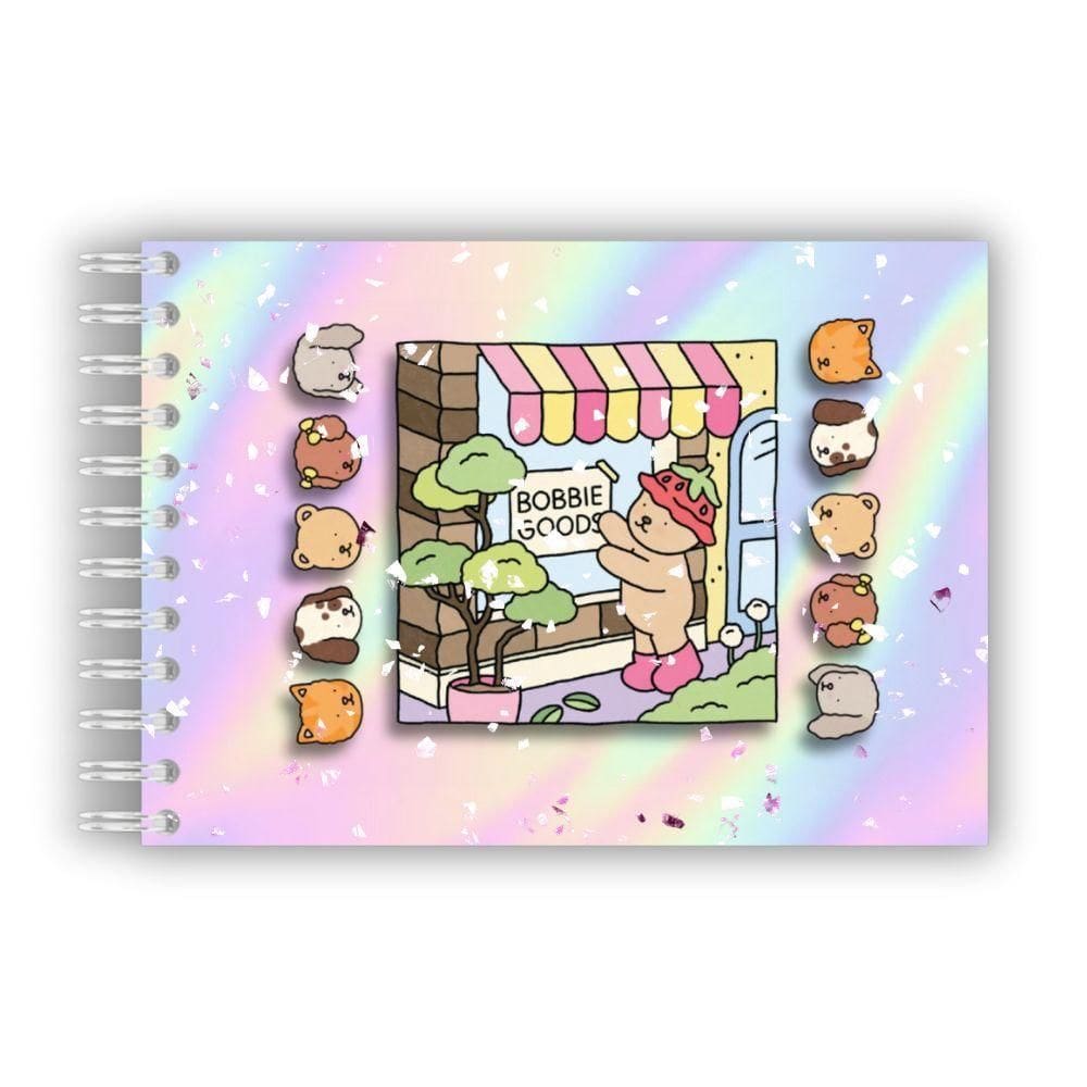 Bobbie Goods Caderno De Colorir 100 Folhas Capa Dura Holográfica
