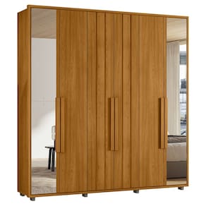 Guarda Roupa Casal 230cm Com Espelho Barok Cinamomo Z10 - Mpozenato