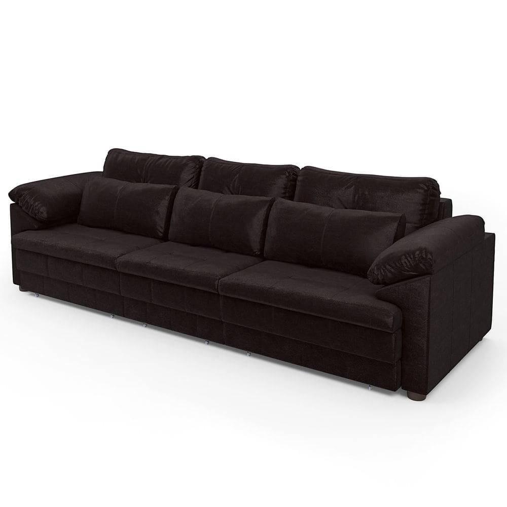 Sofá Retrátil 4 Lugares Para Sala 332cm Dijon Couro Bordô S07 - Mpozenato