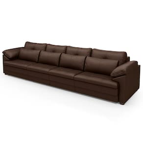 Sofá Retrátil 4 Lugares Para Sala 379cm Dijon Couro Caramelo S07 - Mpozenato