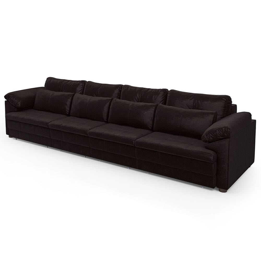 Sofá Retrátil 4 Lugares Para Sala 339cm Dijon Couro Bordô S07 - Mpozenato