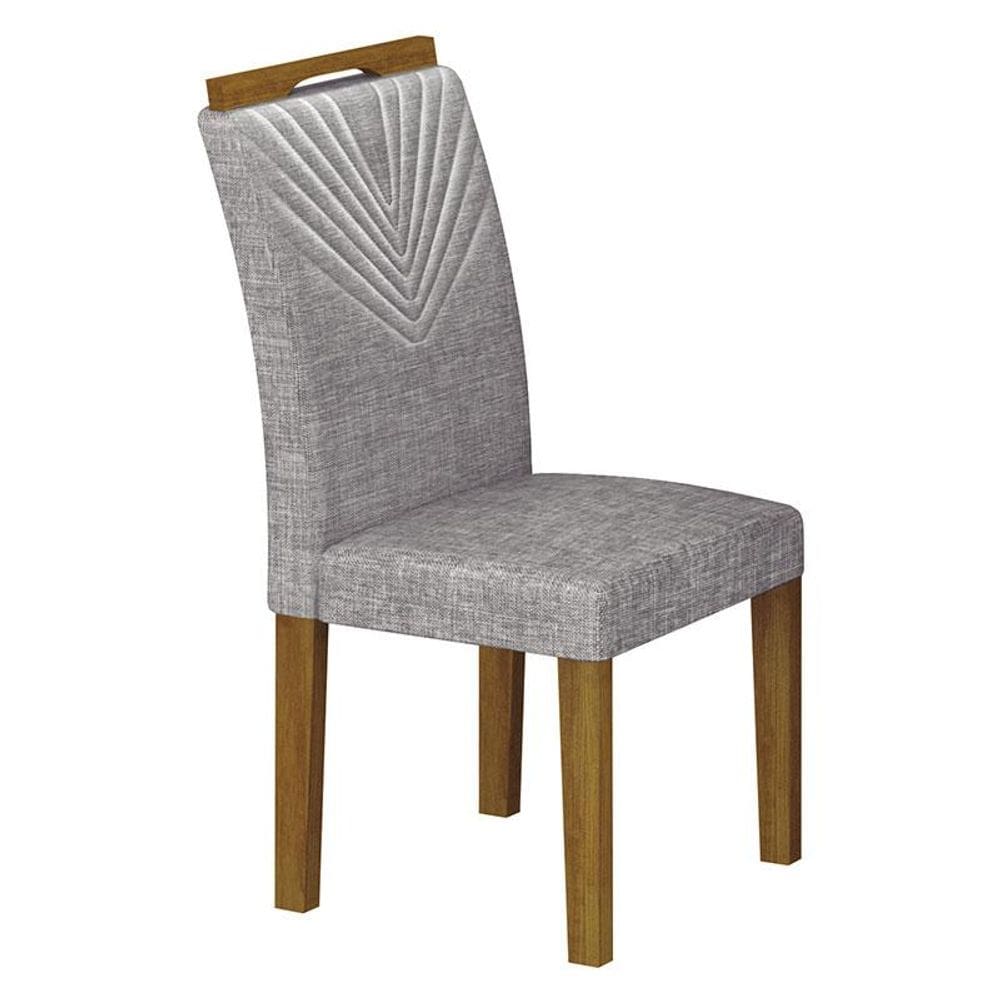Cadeira para Mesa de Jantar Stela MDF Freijó Linho Cinza - Leifer Móveis