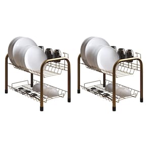 Kit 2 Escorredores de Louças Beliche Isabela com Porta Copos Dourado