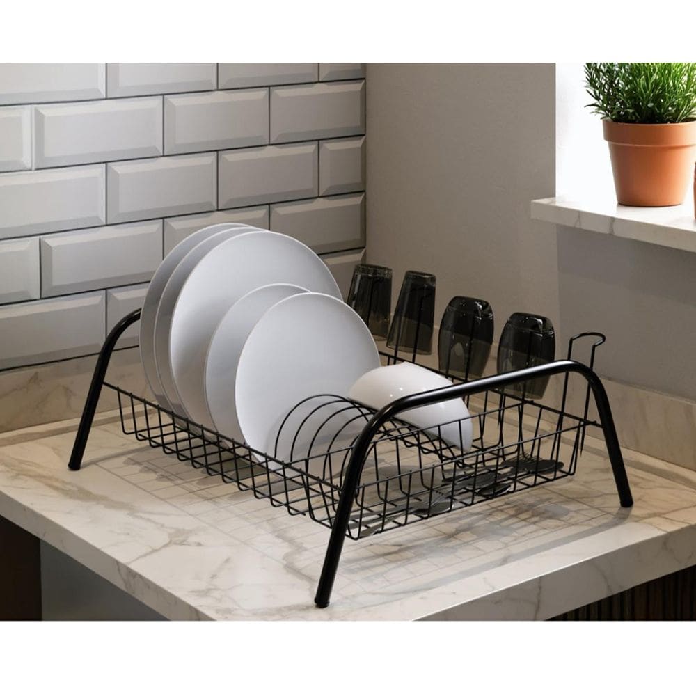 Escorredor de Louças Cama Isabela com Porta Copos Preto