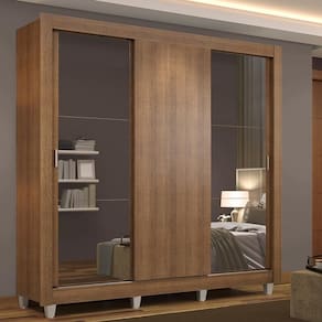 Guarda-roupa Casal Mônaco Rustic 3 Portas de Correr Madesa