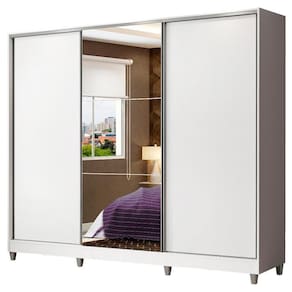 Guarda Roupa Casal Madesa Zurique 3 Portas Branco