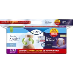 Kit Tena Roupa Íntima Confort G/EG 16un + Roupa Íntima Noturna G/EG 7un