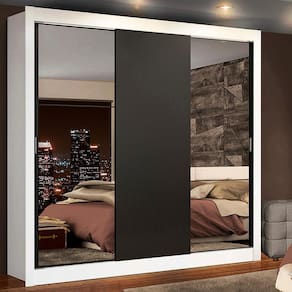 Guarda-roupa Casal Lyon Plus 3 Portas Correr Espelhos