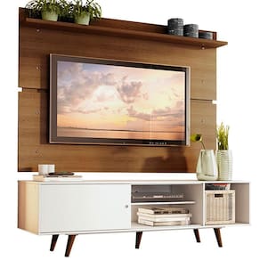 Rack Dubai e Painel até 65" com Pés Branco/rustic Madesa