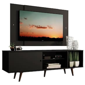 Rack Dubai com Pés e Painel até 58" Preto/rustic Madesa