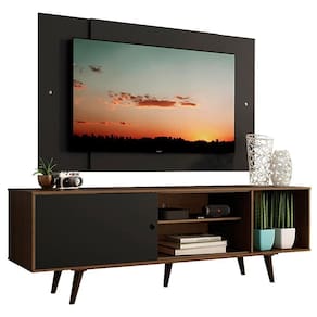 Rack Dubai com Pés e Painel até 58" Rustic/preto Madesa