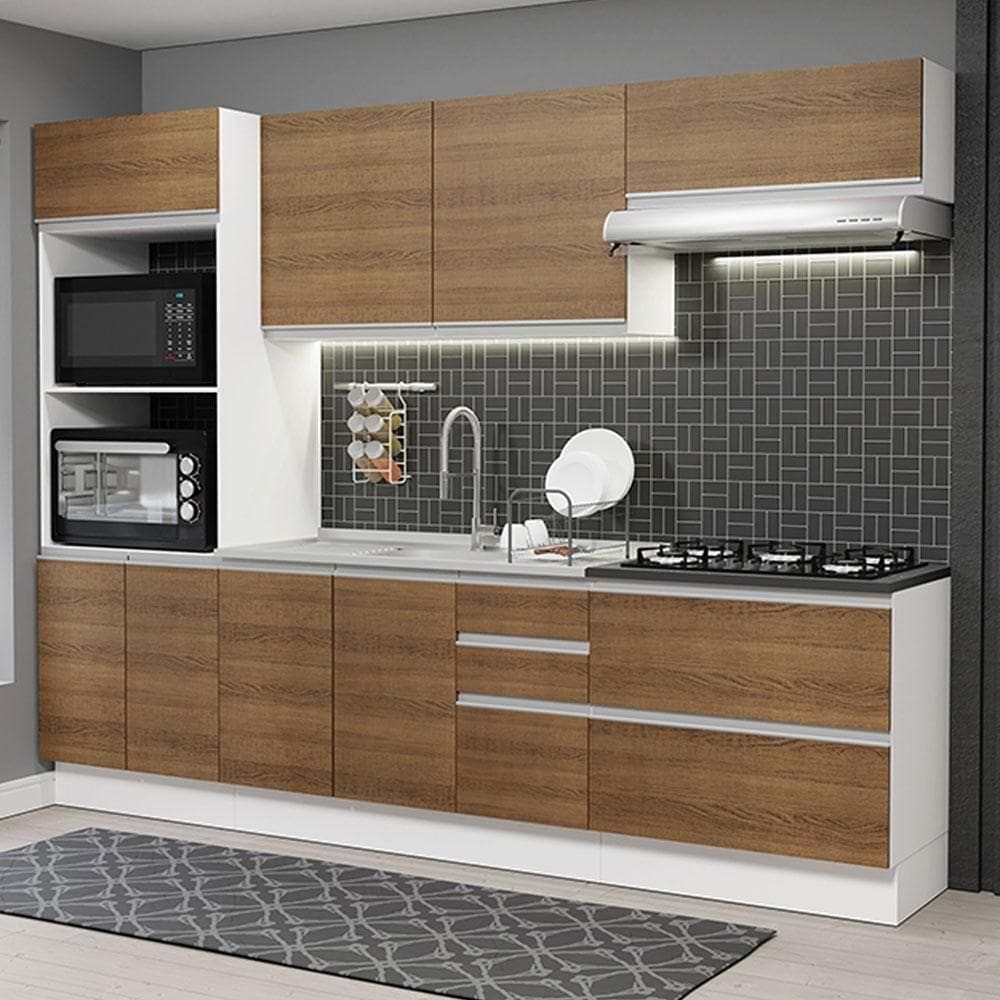 Cozinha Completa 100% Mdf Madesa Acordes Branco Rustic