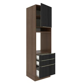Torre Quente Madesa Lux 60cm 1P 3 Gavetas Rustic e Preto
