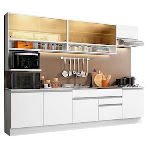 Cozinha Completa Verona Armário e Balcão Branco Madesa