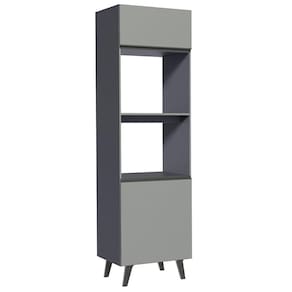 Torre Quente 60 Cm 2 Portas 2 Nichos Cinza Nice Cinza