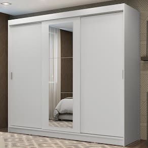 Guarda-roupa 3 Portas de Correr com Espelho 3 Gavetas Madesa